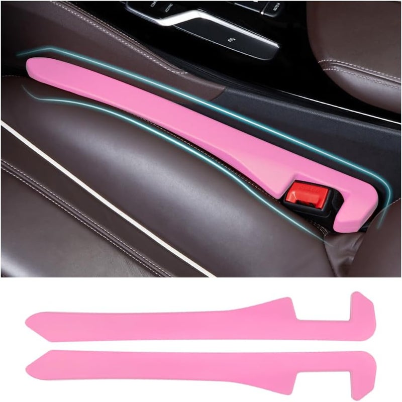 Junecarp Car Seat Gap Filler 2 Pack,Car Gap Filler Organizer to Impede Items from Dropping,Essential Interior Car Accessories Seat Gap Plug (Pink) - Image 1